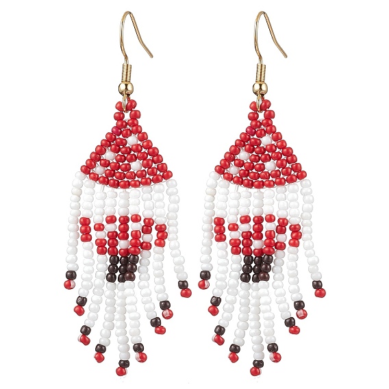 304 серьги-подвески в форме гриба из нержавеющей стали, со стеклом