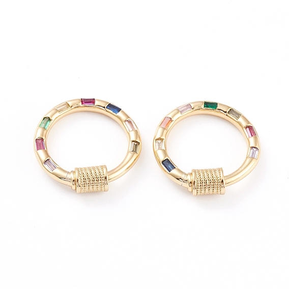 Латунные микропаве, кубический цирконий, винт, карабин, подвески с замком, для изготовления ожерелий, быстрые ссылки, долговечный, кольцо, красочный