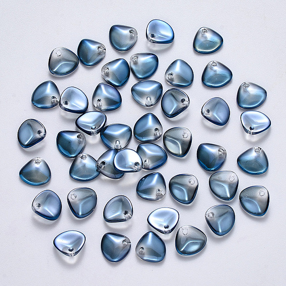 Прозрачные брызги окрашенные стеклянные подвески, гальваническое покрытие, Petaline