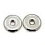 Non-magnetic Synthetic Hematite Pendants, Grade AA, Donut/Pi Disc, 25x4mm, Hole: 5mm