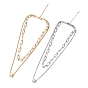 304 Stainless Steel Double Chains Multi Layered Necklace with Cube Beaded for Women