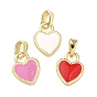 Латунь эмаль подвески, сердце прелести, долговечный, стойки покрытие, без свинца и без кадмия, реальный 18 k позолоченный