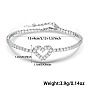 925 Sterling Silver Heart and Cubic Zirconia Inlaid Bracelets for Women