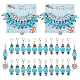 Круглый кулон с рулем, связанный крючком, подвески с застежкой-карабином, Маркер для закрепки петель «кошачий глаз», акрил и сплав с подвеской в виде бокала для вина