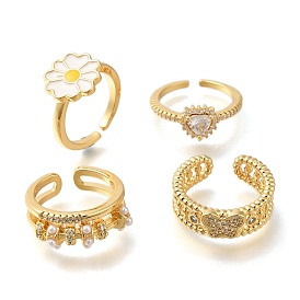 Открытые манжеты из латуни с цирконием для женщин, долговечный, реальный 18 k позолоченный