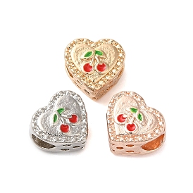 Наберешь покрытие эмали сплава европейские шарики, без кадмия, без никеля и без свинца, бусины с большим отверстием, сердце с вишней