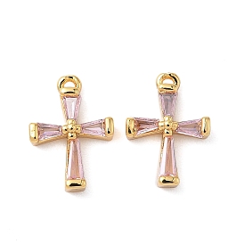 Латунные микро проложить кубического циркония подвески, крест прелести, без никеля 
