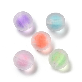 Transparent Acrylic Beads, Bead in Beads, Frosted, Round