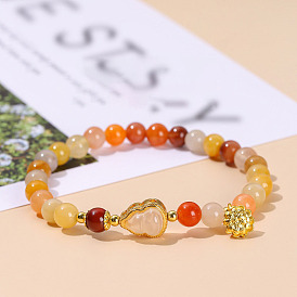 Природных драгоценных камней круглых бусин растянуть браслеты