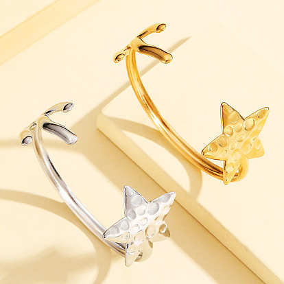 304 из нержавеющей стали манжеты браслеты, браслеты для терминалов для женщин, звезда и имитация кэрол