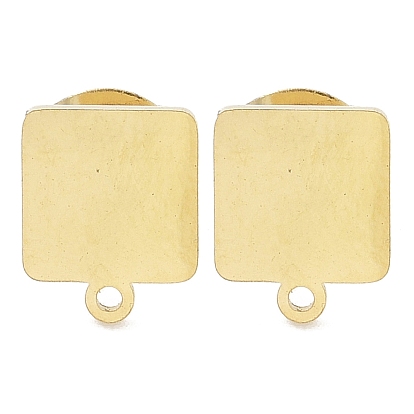 Квадратное ионное покрытие (IP) 304 фурнитура для сережек-гвоздиков из нержавеющей стали, с петлей