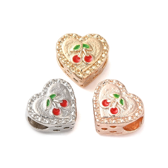 Наберешь покрытие эмали сплава европейские шарики, без кадмия, без никеля и без свинца, бусины с большим отверстием, сердце с вишней