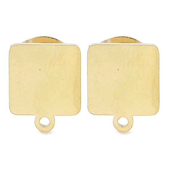 Квадратное ионное покрытие (IP) 304 фурнитура для сережек-гвоздиков из нержавеющей стали, с петлей