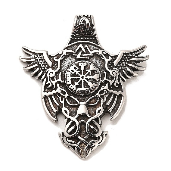 304 из нержавеющей стали большие кулоны, крыло с подвесками в виде символа викинга