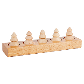 Porte-bagues en bois, présentoir organisateur de bagues, avec des cônes 5pcs