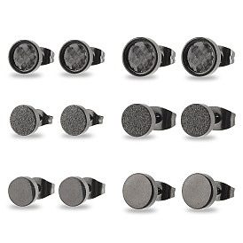 2 пары 2 размер 304 плоские круглые серьги-гвоздики из нержавеющей стали для мужчин и женщин