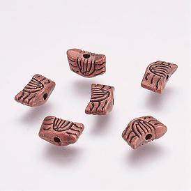 Fish Tibetan Style Alloy Combine Beads, Cadmium Free & Lead Free, 35x9x4mm, Hole: 1mm