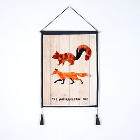 Настенный гобелен с рисунком лисы из полиэстера, для украшения спальни гостиной, прямоугольные