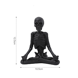 Украшение дисплея темы хэллоуина, украшения для фигуры скелета йоги, статуя скелетов йоги, медитация