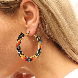 Handmade Tribal Style Beaded Earrings with Miyuki Seed Beads