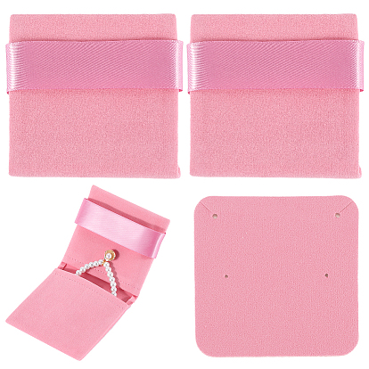 3Pcs Rectangle Velvet Envelope Packing Pouches, Jewelry Storage Gift Bags for Earrings, Rings, Bracelets