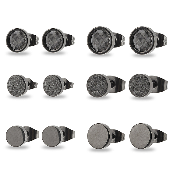 2 пары 2 размер 304 плоские круглые серьги-гвоздики из нержавеющей стали для мужчин и женщин