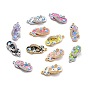 Brass Enamel Pendants, Flip Flops with Evil Eye