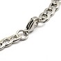 304 Stainless Steel Curb Chain/Twisted Chain Bracelets, with Lobster Claw Clasps, 8-1/8 inch (205mm), 65mm