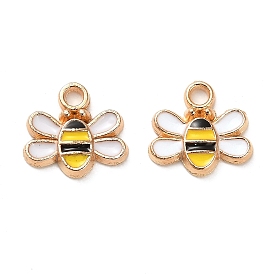 Alloy Enamel Charms, Light Gold, Bee Charm