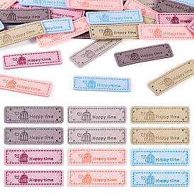 42шт 6 цвета микрофибровые этикетки бирки, с отверстиями и словом «счастливое время», для джинсов своими руками, , обуви, аксессуары для шляп