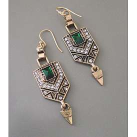 Болтаться серьги сплава горный хрусталь, пятиугольник