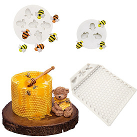 Honeycomb/Bees DIY Silicone Molds, Fondant Molds, Resin Casting Molds, for Chocolate, Candy, UV Resin & Epoxy Resin Craft Making