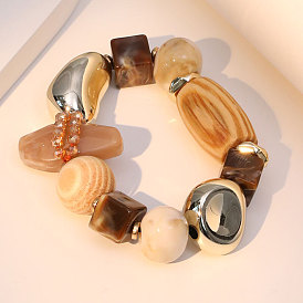 Преувеличенные браслеты из стекла, дерева, смолы и пластика ccb с бусинами для женщин, самородки