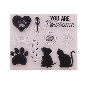 Silicone Stamps, for DIY Scrapbooking, Photo Album Decorative, Cards Making, Stamp Sheets, Cat & Dog Pattern