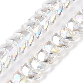 Electroplate Glass Beads Strands, Moon