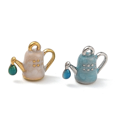 316 Stainless Steel & Enamel Charms, Teapot Charms