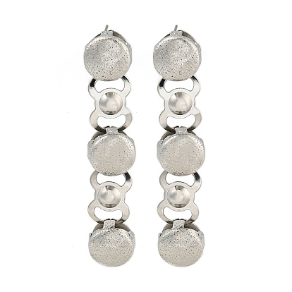 304 из нержавеющей стали серьги, для женщин, плоско-круглые