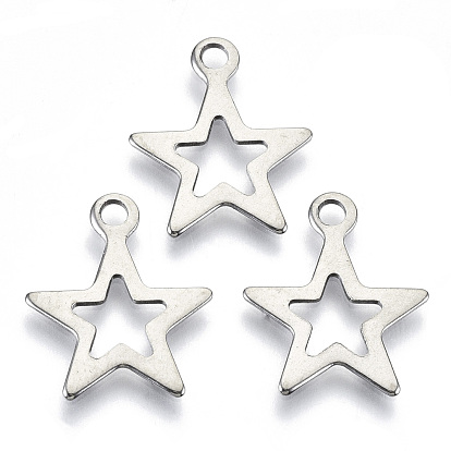 Pendentifs en acier inoxydable, découper, Coupe au laser, creux, étoiles
