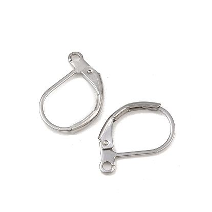 304 серьги из нержавеющей стали, Франция обруча серьги, 16x10x1.5 мм, отверстия: 1 мм, штифты: 1 мм