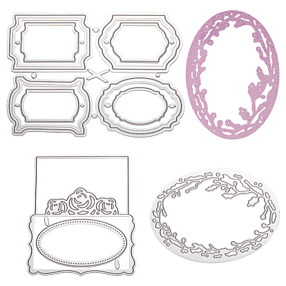 Frame Carbon Steel Cutting Dies Stencils, for DIY Scrapbooking/Photo Album, Decorative Embossing DIY Paper Card, Mirror & Post Card & Oval