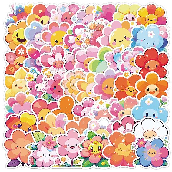 50Наклейка из ПВХ, самослипание, для чемодана, скейтборде, холодильник, шлем, оболочка мобильного телефона, цветок