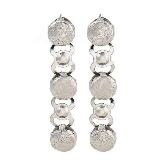 304 из нержавеющей стали серьги, для женщин, плоско-круглые