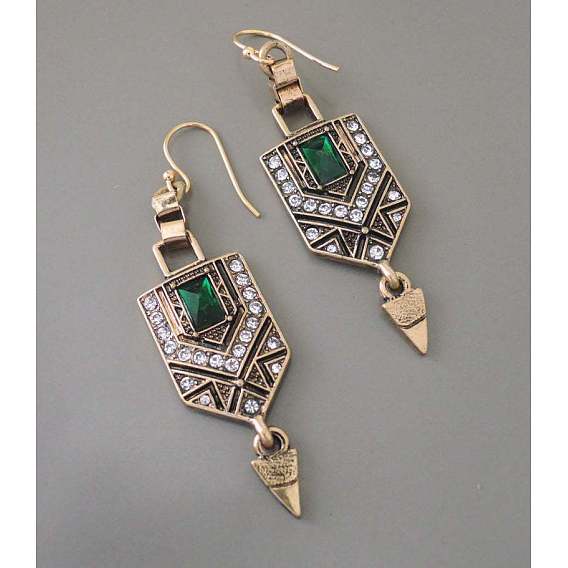 Болтаться серьги сплава горный хрусталь, пятиугольник