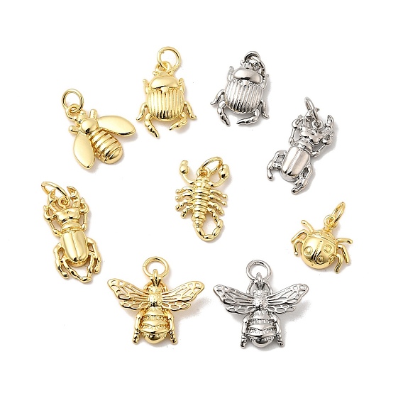 Латунные подвески, долговечный, без свинца и без кадмия, стойки покрытие, с целью перехода в кольце, настоящий 18k позолоченный/платиновый