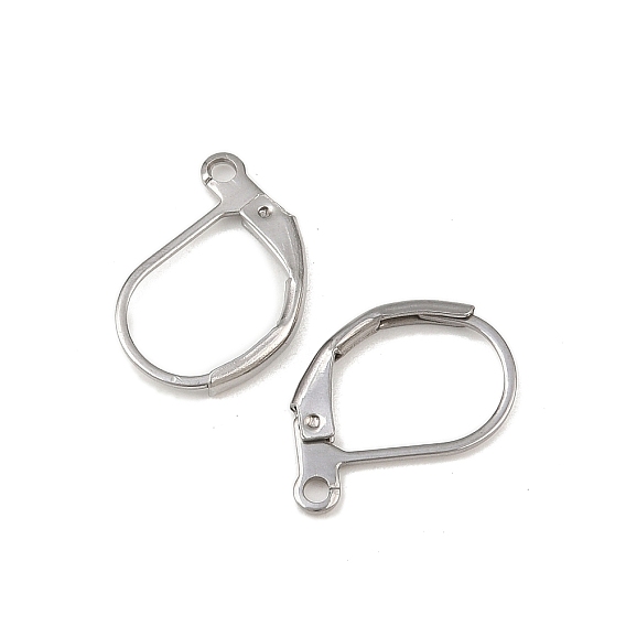 304 серьги из нержавеющей стали, Франция обруча серьги, 16x10x1.5 мм, отверстия: 1 мм, штифты: 1 мм