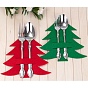 Christmas Themed Felt Tableware Holders, for Fork Spoon Knife Storage Party Table Dinner Decoration Supplies, Christmas Tree