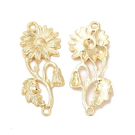 Brass Link Connector Charms, Flower