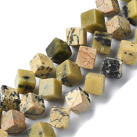 Natural Yellow Turquoise(Jasper) Beads Strands, Rhombus