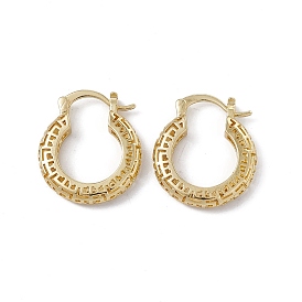 Brass Hoop Earrings for Women, Rack Plating, Long-Lasting Plated, Lead Free & Cadmium Free, Flat Round