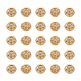 40 шт латунные бусины со стразами, рондель